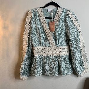 ✨Champagne & Strawberry Peplum Top✨